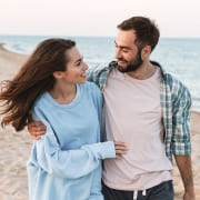 couple embracing on the beach