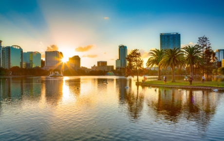building-with-a-lake-and-palm-trees